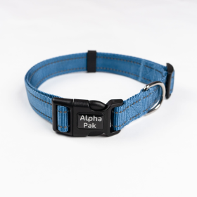 Appalachian Jazz Blue Dog Collar (Color: Jazz Blue, size: Small 5/8in wide by 8)