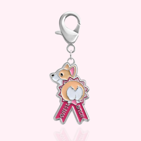 "Cutest Bitch" Dog Collar Charm (Color: Silver)