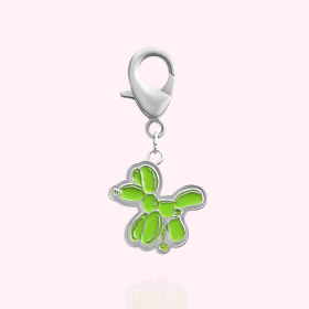 Balloon Dog Collar Charm (Color: Silver)