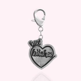 "Best Bitches" Dog Collar Charm (Color: Silver)