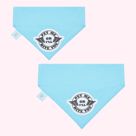 "Pet Me or I'll Bite You" Blue Collar Bandana (size: large)