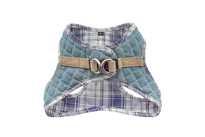 Step-In Denim Harness (Color: Denim & Blue Plaid, size: small)