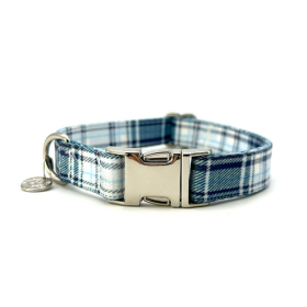 Adjustable Collar (Color: Blue Plaid, size: large)