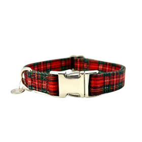 Adjustable Collar (Color: Red Plaid, size: large)