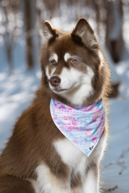 Pink and Blue Tribal Dog Bandana (size: M/L - 27in x 13in)