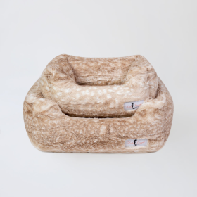 Cashmere Dog Bed (Color: Gold Fawn, size: large)