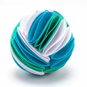 Foldable Dog Snuffle Ball Dog Training Toys Increase IQ (Color: White cyan blue, size: L)